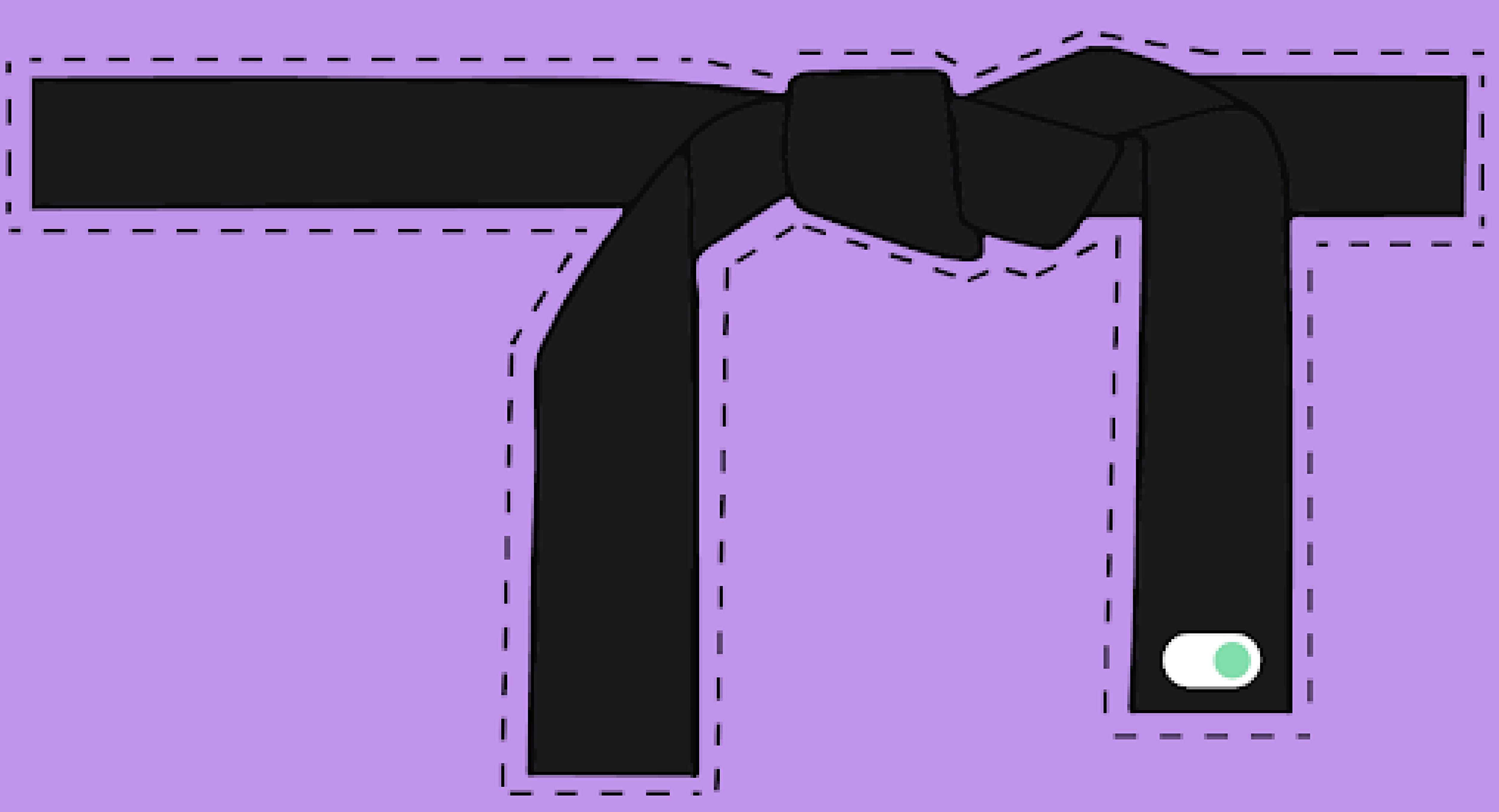 Blackbelt Tied on Purple Background - Toggle Insurance