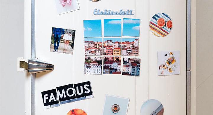 Decorative Magnets on a Refrigerator - Toggle Renters Insurance