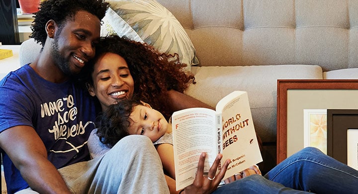 Family Reading Together - Toggle Renters Insurance