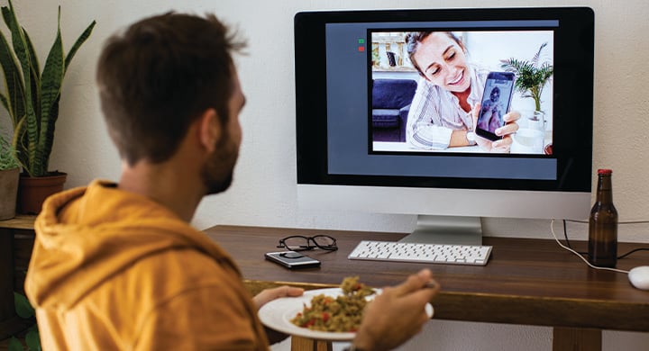 Man on Webcam Meeting - Toggle Insurance