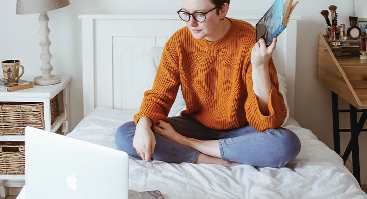 Woman on Webcam Meeting - Toggle Insurance