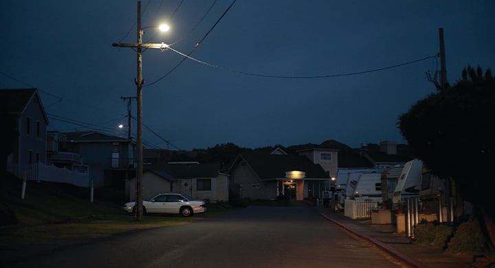 Dark residential street